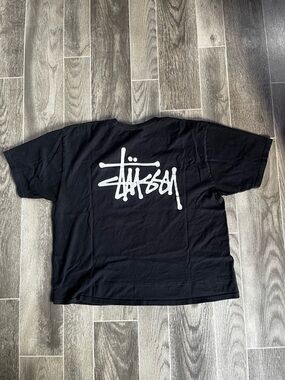 Stussy black boxy fit logo t shirt XL